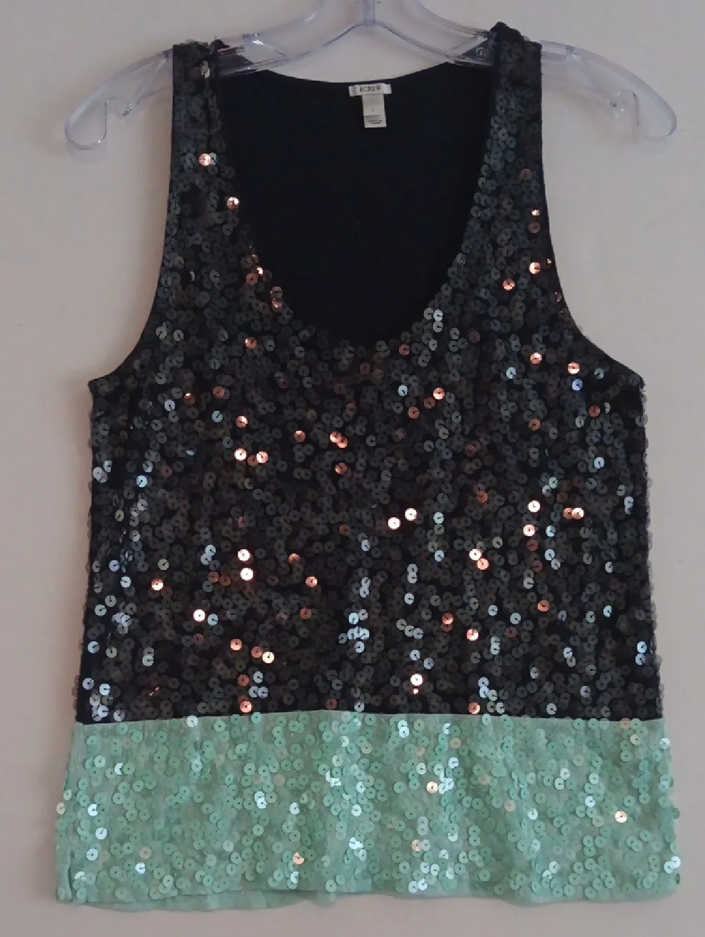 J. CREW BLUE & MINT SEQUIN TANK TOP